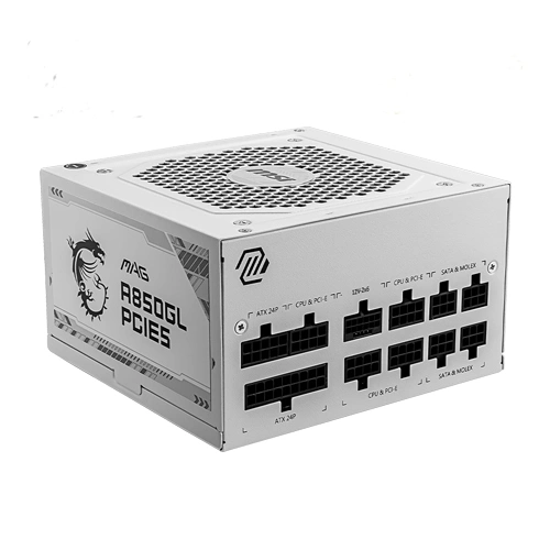 MSI MAG A850GL PCIE5 White Gold ATX 3.1 Fully Modular SMPS