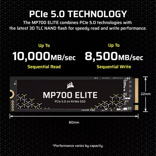 Corsair MP700 Elite 1TB NVMe Gen5 SSD
